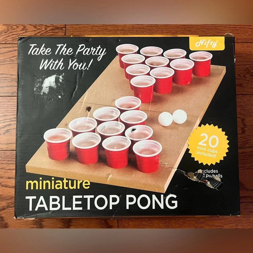 🆕Miniature Tabletop Pong Set - Red